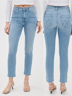 MOTHER Mid Rise Dazzler Jeans Ankle Fray Reading By The Pool Size 25